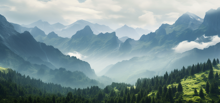 中国风景高山景观绵绵不断的山峰摄影图(4800x2256)