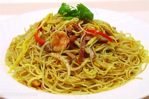 中华美食洲炒米粉实拍摄影图