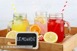 春夏清新自然健康餐厅鲜榨水果鸡尾酒摄影