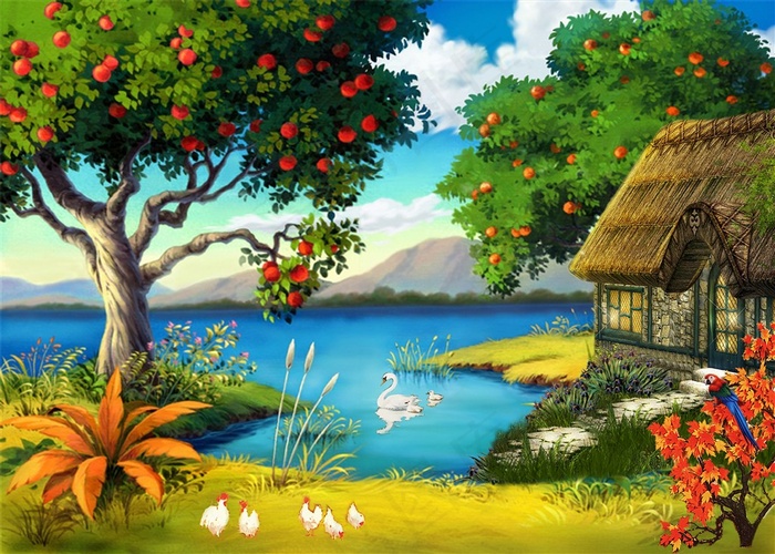 唯美山野小屋风景