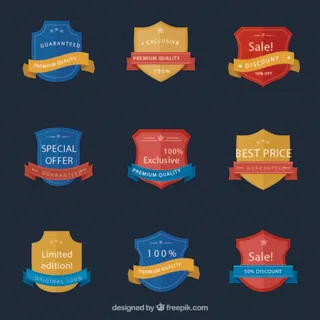 免抠盾牌促销标签矢量