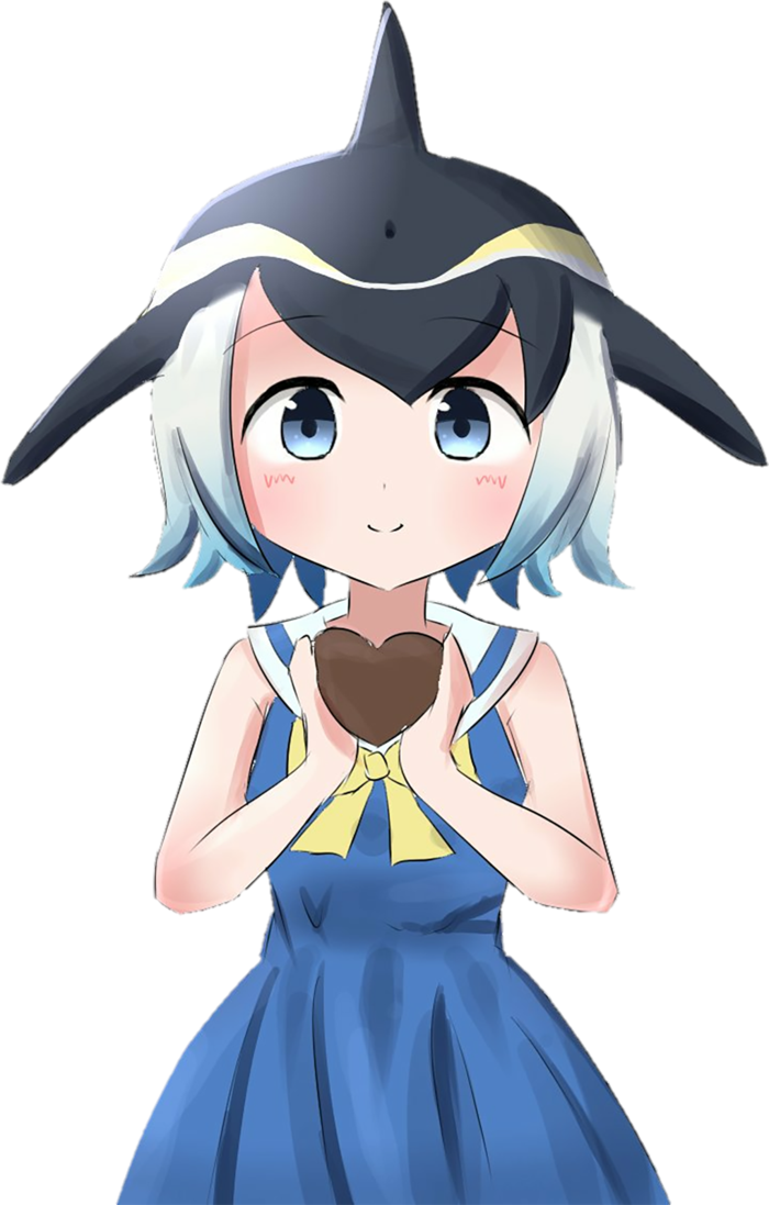 鲨鱼帽子女孩素材卡通人物