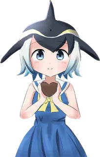 鲨鱼帽子女孩素材卡通人物