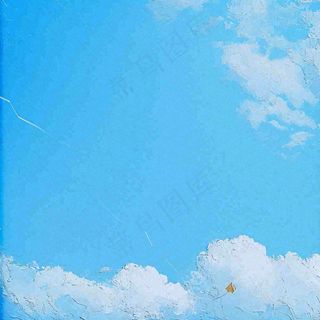 蓝色天空白云简约摄影图
