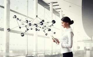 商务女性与网络科技高清