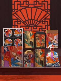 中国风国潮新春春节包装样机模板