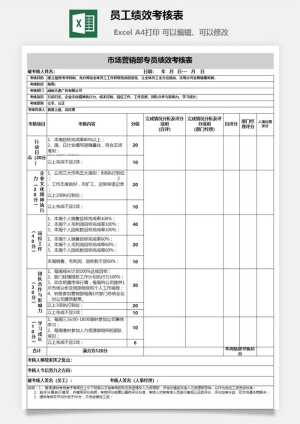 员工绩效考核表2