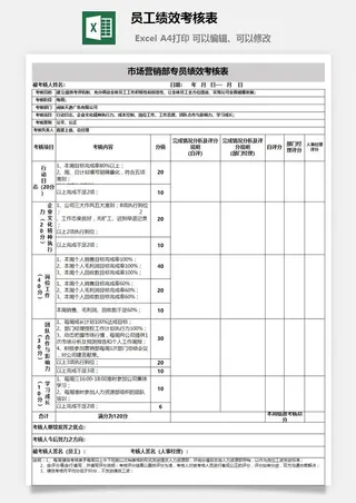 员工绩效考核表2