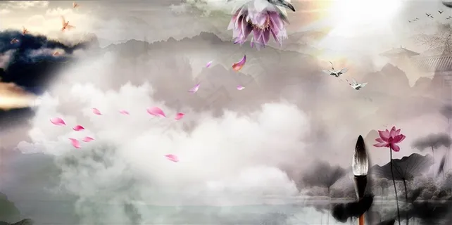 中国山水画背景 中国山水画背景