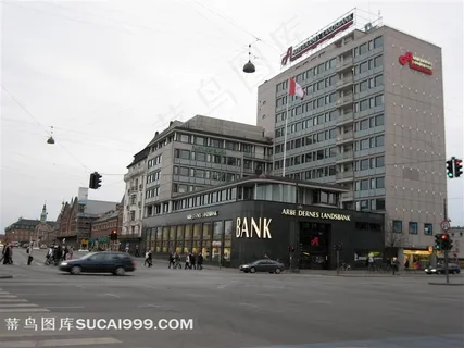 丹麦哥本哈根市中心的银行大楼