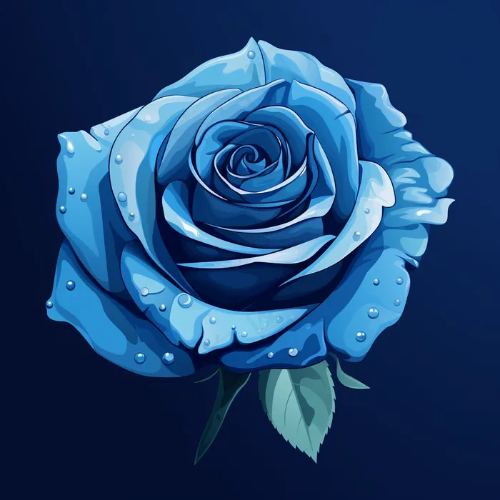 湿润蓝蔷薇头像logo