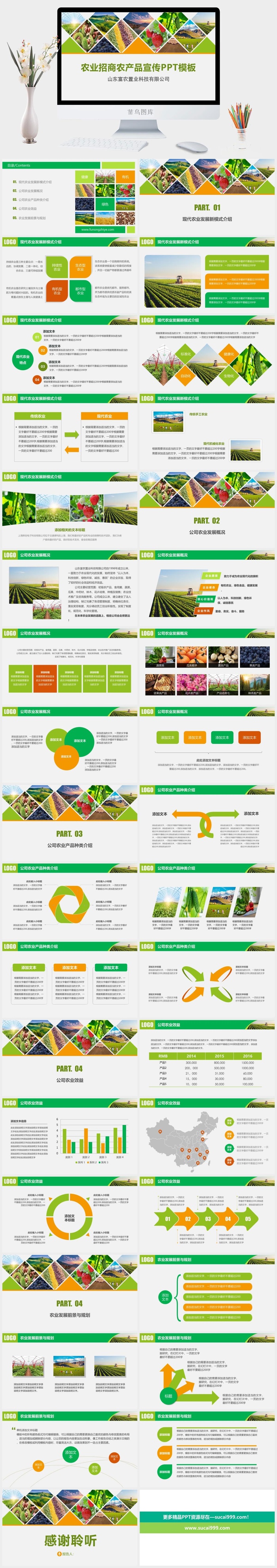 农业招商农产品宣传蔬菜水果PPT模板