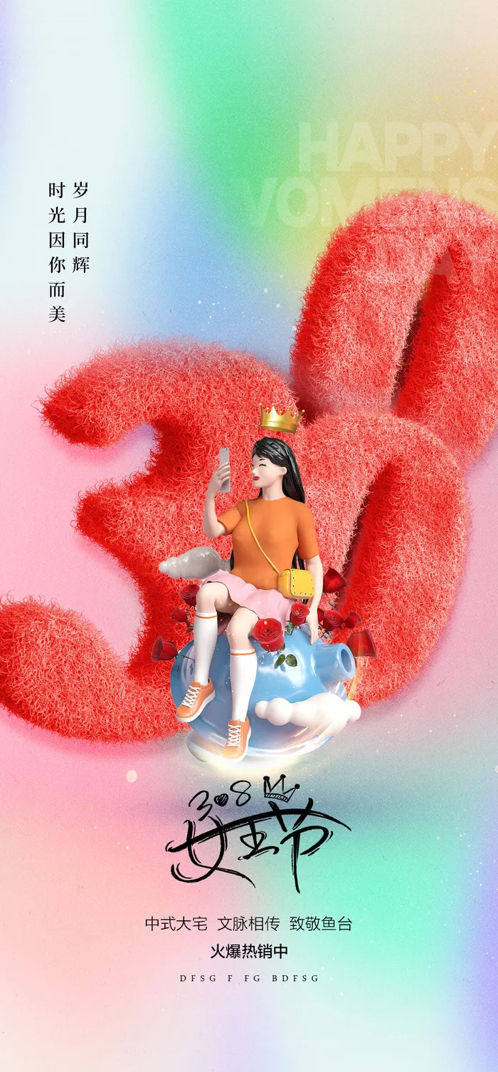 女神节海报psd模版下载
