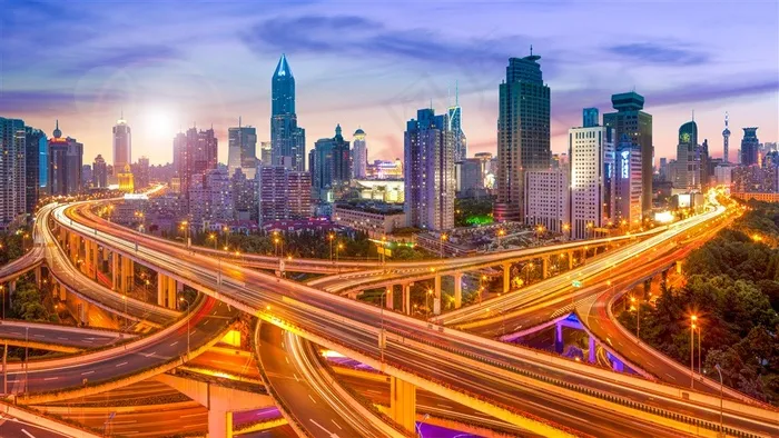 绚丽的城市夜景高清摄影下载