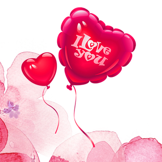 水粉气球爱心