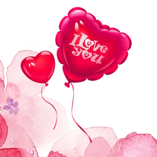 水粉气球爱心