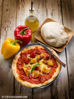 西式餐厅广告元素 美味披萨美食图片