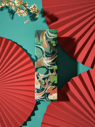 唯美国潮风中式纸盒智能贴图样机 