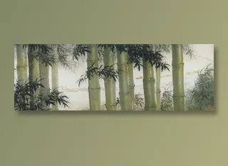 水墨画竹林图片素材