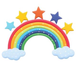 彩虹星星云朵免抠