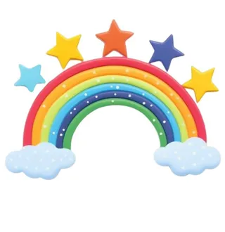 彩虹星星云朵免抠