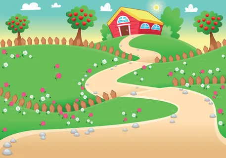 卡通田园风光