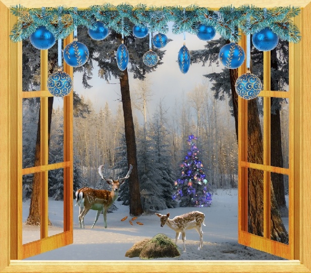 圣诞节雪花装饰风景