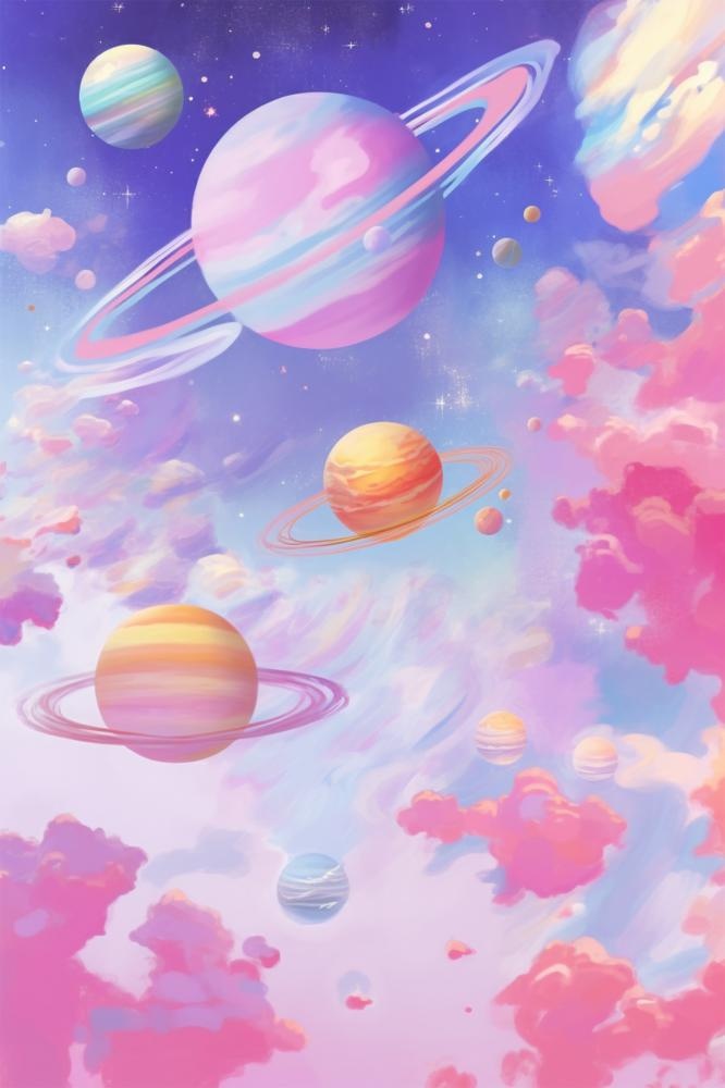 彩色缤纷星球海报背景