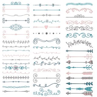 欧式复古线条边框花纹AI矢量LOGO角框花边分割线设计PSD卡片素材
