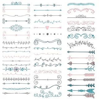 欧式复古线条边框花纹AI矢量LOGO角框花边分割线设计PSD卡片素材