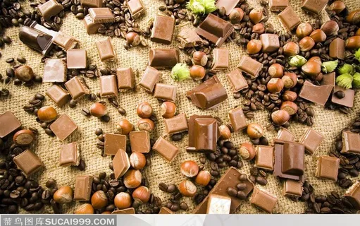 巧克力桌面壁纸-巧克力和咖啡豆