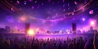 音乐会狂欢炫紫色背景