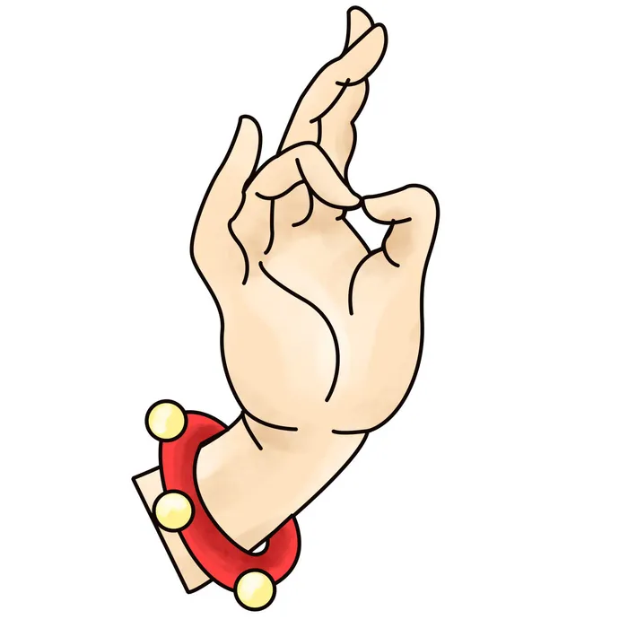 禅意佛手拈花指莲花佛珠敦煌文化线描稿国潮风元素设计模板素材