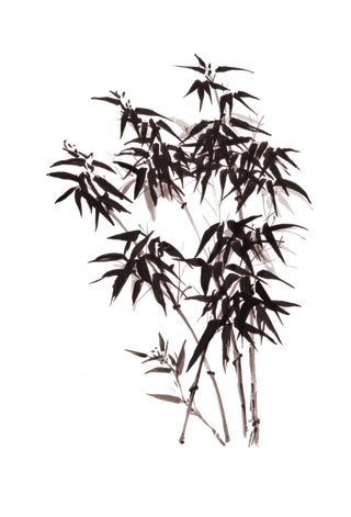 竹子水墨画中国风国画墨水书法竹子画