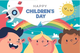 卡通儿童蓝色背景