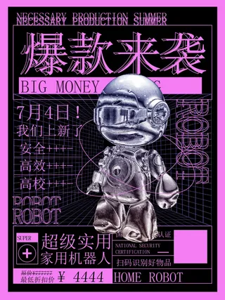 潮流酸性宣传海报