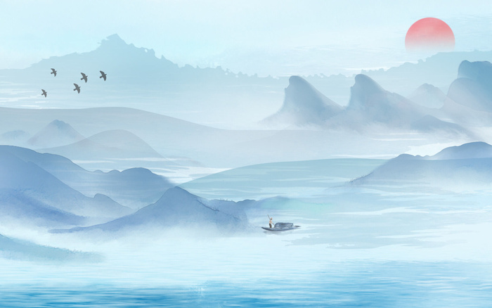 水墨风山水背景