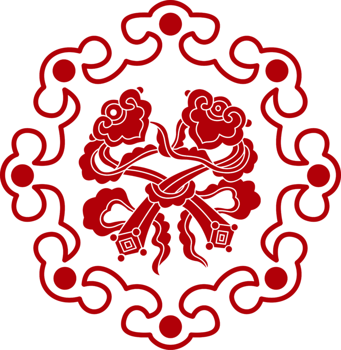 红色喜庆简约风传统吉祥纹样纹路纹理免扣PNG素材图片 (19)