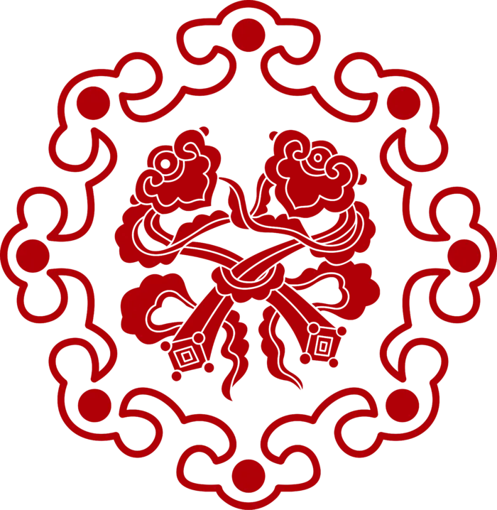 红色喜庆简约风传统吉祥纹样纹路纹理免扣PNG素材图片 (19)