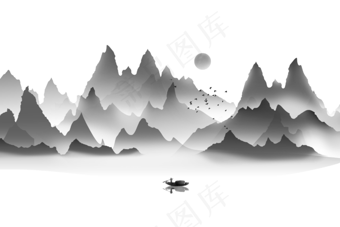 水墨山水素材 