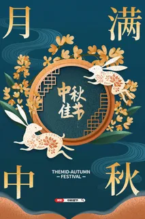 创意中秋节活动海报图片