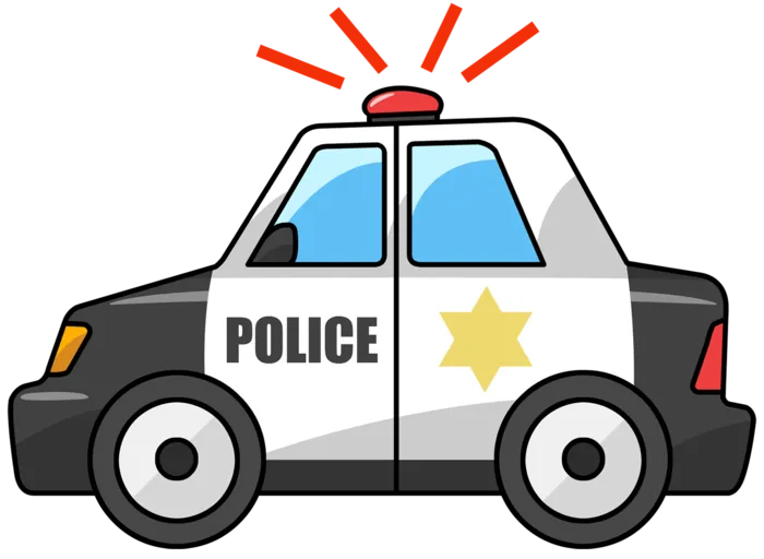 警车线条画卡通少儿兴趣班