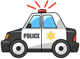 警车线条画卡通少儿兴趣班