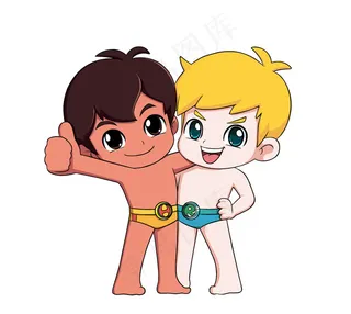 海尔兄弟IP拥抱形象-矢量可编辑文件