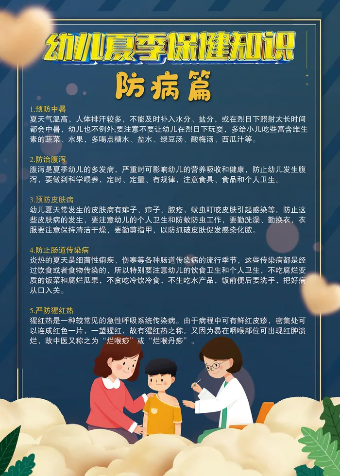 幼儿夏季保健知识海报psd模版下载