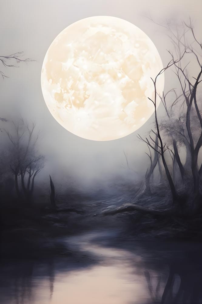 简约极简渐变月亮背景(2400x3600)