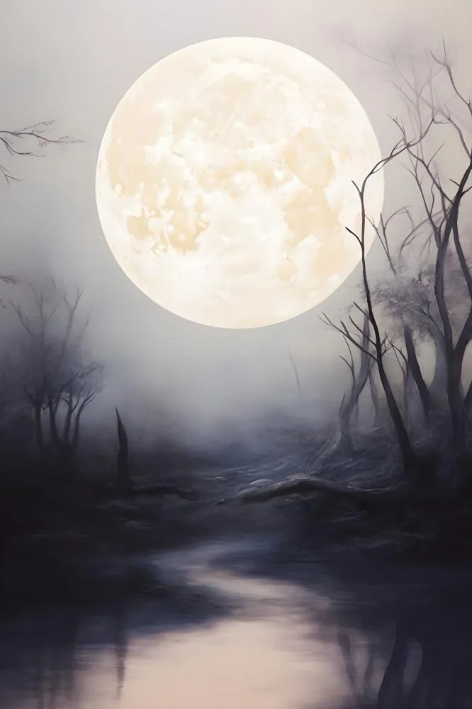 简约极简渐变月亮背景(2400x3600)
