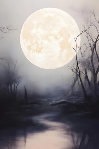 简约极简渐变月亮背景