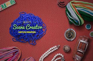 红色皮革项链围巾化妆品背景俯视图