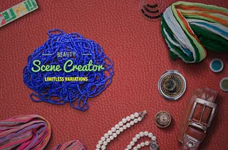 红色皮革项链围巾化妆品背景俯视图